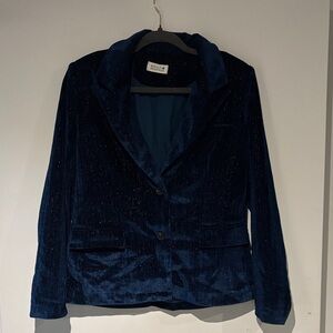 Molly Bracken Deep Blue Velvet Blazer